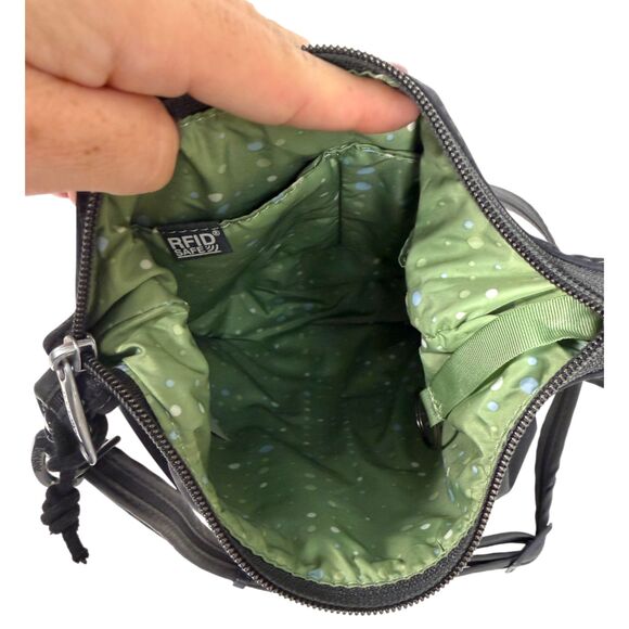 Pac Safe Pacsafe Black Grey Nylon Travel Crossbody Purse - Picture 5 of 6